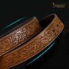 JASGOOD Men Western Cowboy Cowgirl Leather Belt with Longhorn Buckle