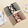 HIXNUG 4pcs Plastic Double Hair Combs Elastic Comb Hair Clip