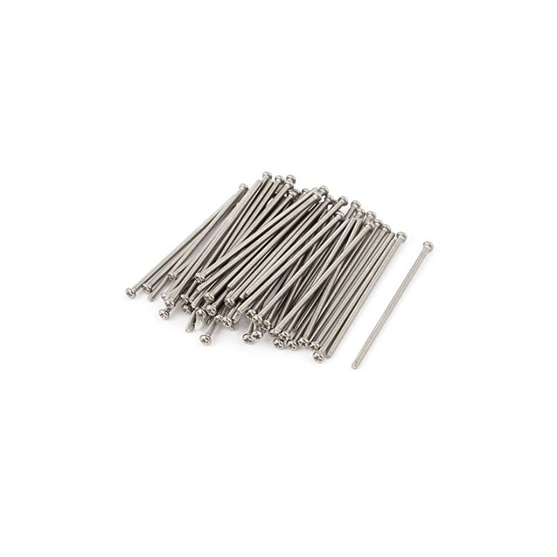 Sourcingmap M2 x 50mm 304 Stainless Steel Phillips Round Head