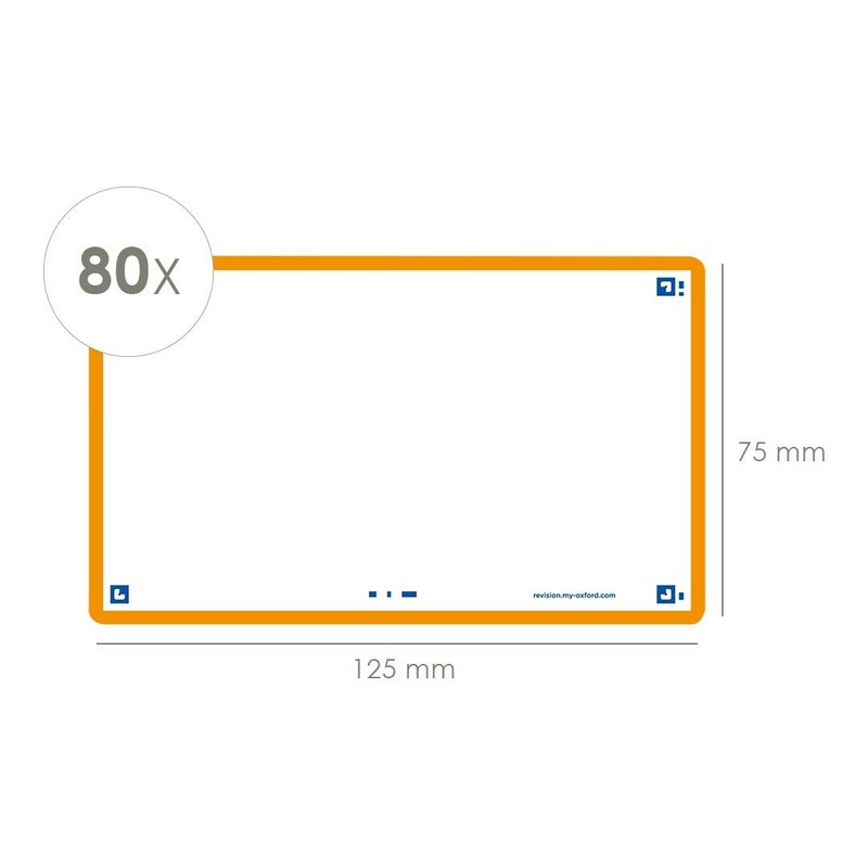 Oxford Flash 2.0 Index Cards A7, Flashcards, 75 x 125