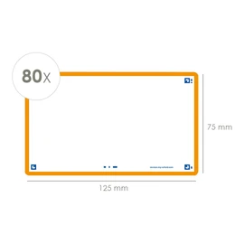 Oxford Flash 2.0 Index Cards A7, Flashcards, 75 x 125 mm, Blank, Orange, 80 Sheets