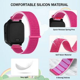 VELULYX Children's Nylon Strap for XPLORA X5/XGO2/XGO3, XPLORA Children's Smartwatch Girls Boys Replacement Wristbands for Xplora X5 Play/XGO2/XGO3
