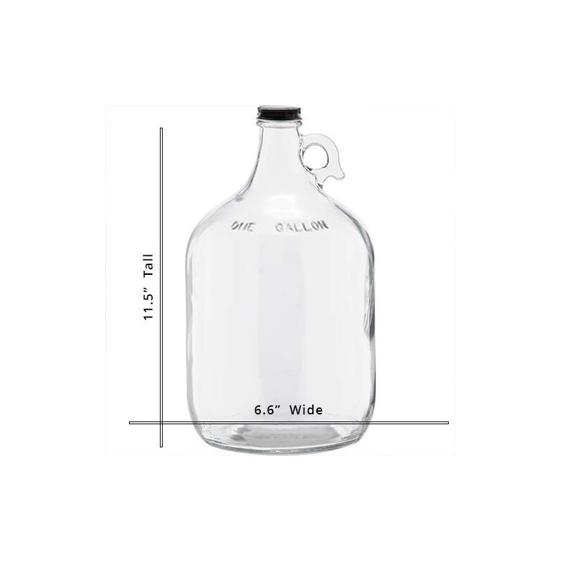 C-Store Packaging 1 Gallon (128oz) Glass Fermenting Jug with Handle,