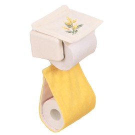 Senko S.D.S Mimosa Yellow Flower Embroidered Paper Holder Cover with Paper Stock Storage 63787