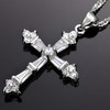 RIZILIA Crucifix Cross Pendant with 45cm(18") Chain & Trapezoid Cut