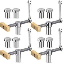 Lanties 4 Sets 3/4 Inch Bench Dogs Clamp for Woodworking Dog Hole Clamps Woodworking with Bench Dogs Stainless Steel Brass Clamps Adjustable Workbench Stop or DIY, 19 mm