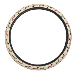 Dujiea Dachshunds Dog Elastic Stretch Steering Wheel Cover, Anti-Slip and Durable Car Steering Wheel Accessories for Women Men, 15 Inch Universal Fit Car, Truck, SUV