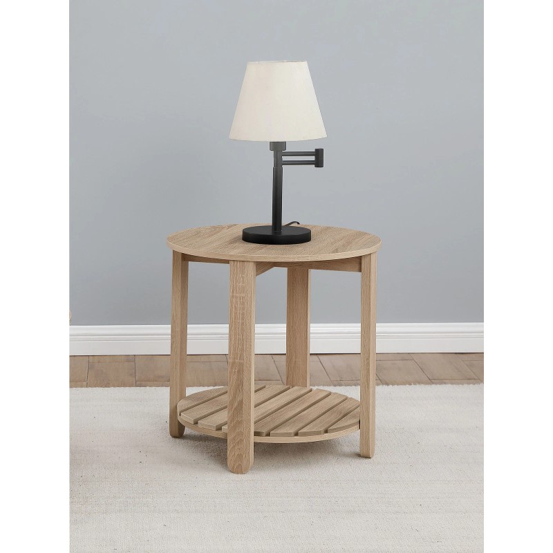 Coaster Fowler 1-shelf Round Engineered Wood End Table Natural