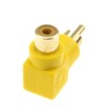 kenable Right Angled RCA Phono Adapter Yellow Video Plug to
