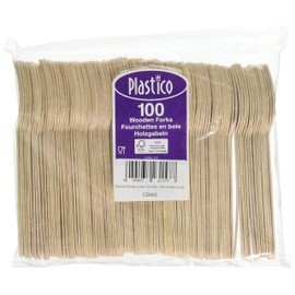 Stalwart CD903 Wooden Cutlery Fork, Size: 155 mm (Pack of 100)