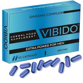 VIBIDO 490mg UK | Stronger | Longer | Harder | Performance | Extra Strength Enhancing Pills | Stamina Endurance Booster Supplement for Men | 10 Ginseng Capsules