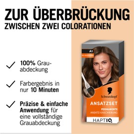 Schwarzkopf Root Set A1 Light to Medium Brown Level 3 (3 x 44.5 ml), Permanent Hair Colour for Concealing Hairline in Just 10 Minutes, Root Colour for Harmonious Transitions
