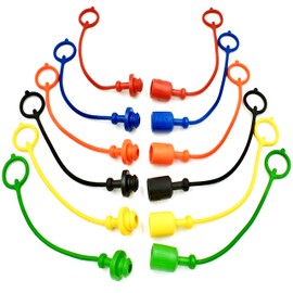 HD Switch -12 Pack- Six Color Coded 1/2" Hydraulic Coupler Dust Cap & Plug Set fits John Deere AW-28043 AW28043 LVA10908 LVA13231 AR94522 Fasse W42410 W42411 W42412 W42413 W42414 W42415 W42416 W42417
