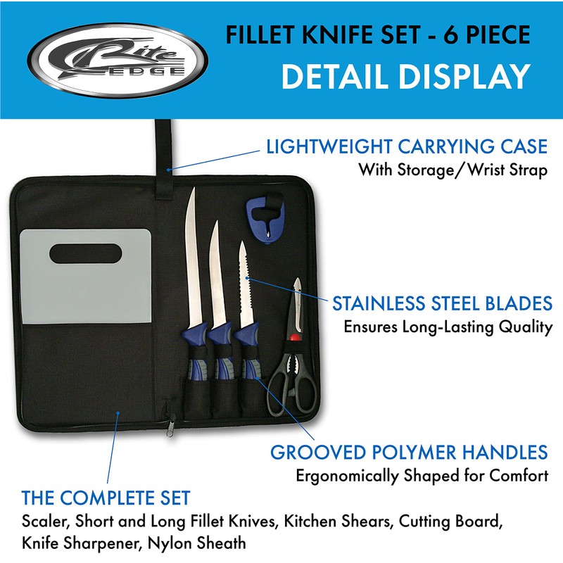SZCO Supplies Rite Edge 6 Piece Fillet Knife Set with