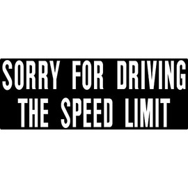 I Make Decals - Sorry for Driving The Speed Limit Bumper Sticker 8" X 3", Vinyl Sticker Decal