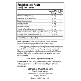 Biotics Research Intenzyme Forte™ Proteolytic Pancreatic Enzymes, Pancreatin, Bromelain, Papain, Lipase, Amylase–Supplement Supports Healthy Protein Digestion–Immune & Circulatory Function 50 Tablets