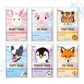 Máscara de hoja de personajes Epielle  Máscara de spa de animales  Para todos los tipos de piel (máscara de personajes surtidos)  Regalos de spa para 