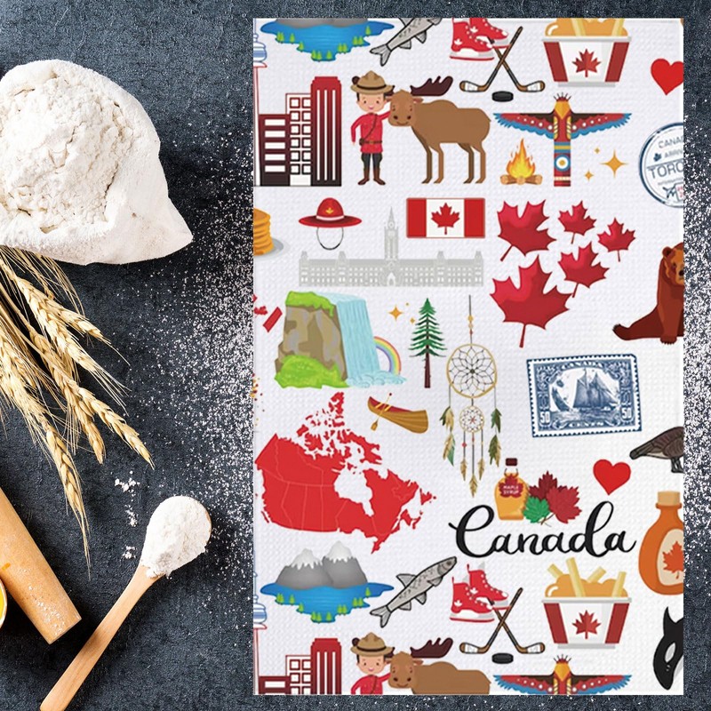 MYSOMY Canada Kitchen Towel Canadian Kitchen Gifts Canada Maple Leaf