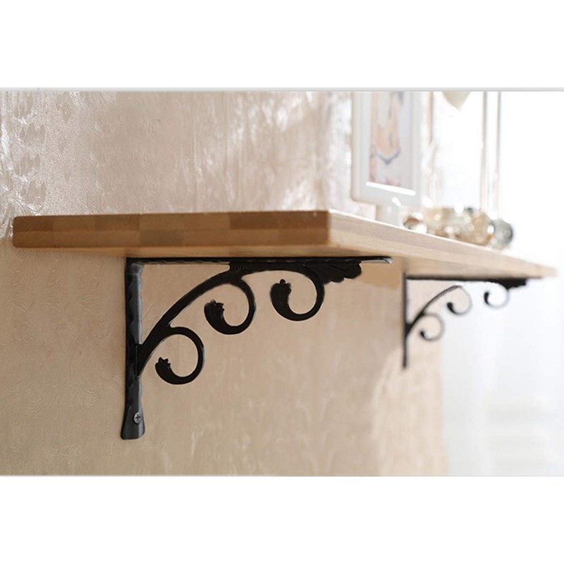 OVOV 6 Pack Decorative Shelf Brackets Wall Mounted Shelving Brackets