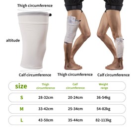 Catheter Leg Bag Holder, Catheter Sleeves, Urine Leg Bag, Urinary Incontinence, Catheter Accessories, Adjustable with Practical Bag (White, S)