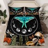 Erosebridal Blue Butterfly Sheet Set Queen,Dragonfly Moth Mushroom Bed Sheets