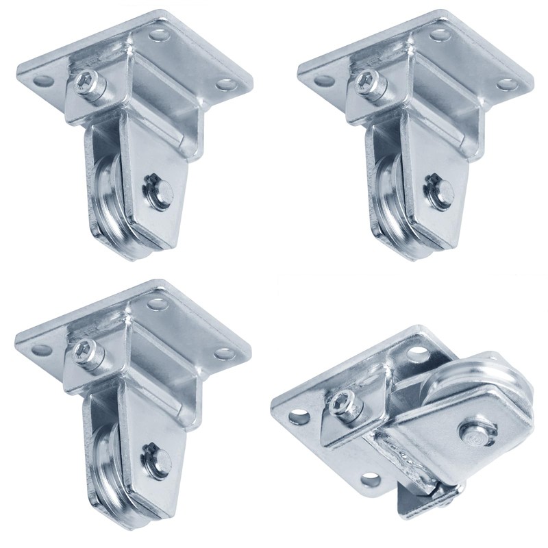 GBGS 4 Pcs 1-3/8" Wall/Ceiling Mount Pulley,Wheel Groove Width: 7/32"(6