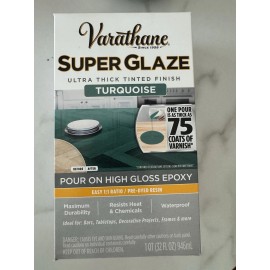 Varathane 3 X Varathane 369293 Super Glaze Pour-On High Gloss Epoxy Quart In Turquoise