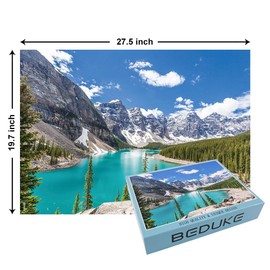 BEDUKE Jigsaw Puzzles for Adults 1000 Pieces Rocky Mountain National Park 1000 Piece Puzzle Thick Sturdy Cardboard Precise Interlocking Age 14+ Family Game