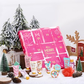 2025 Limited Edition Advent Calendar Christmas Gifts Hand Cream Bath Sets for Women Gift, 12pcs Spa Gift Set Includes Hand Lotion,Body Lotion,Candles,Shower Gel,Bath Bomb,Holiday Gift,Pamper Kit