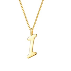 AGVANA Women's Necklace Silver with Letter Pendant with Yellow Gold Plated Name Chain Alphabet Initials Necklace for Women Girls with Gift Box, Chain Length 40 + 5 cm, Sterling Silver