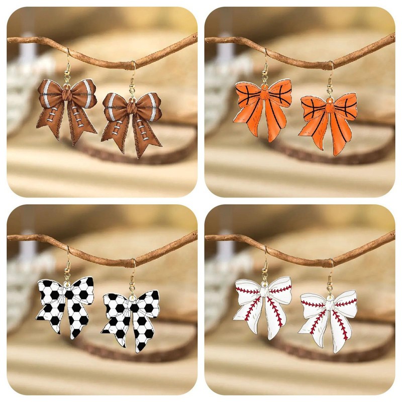Sport Bow Earrings Football Earrings Baseball Earrings Soccer Earrings Basketball