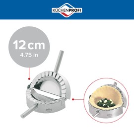 Kuchenprofi Ravioli Cornish Pasty Maker Mould and Cutter Stainless Steel Silver 12 cm Diameter