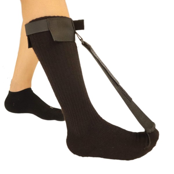 Plantar Fasciitis Stretch Night Sock - for Pain Relief from Plantar Fasciitis and Achilles Tendonitis - Black - XS