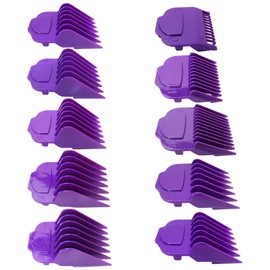 GruDawu New 10 Pack Magnetic Clipper Guards Guide Comb Set Replacement Fits for Clippers s AAC-1, GC, LCL, ML, PM-1, PM-2, PM-4, PM Family, Lengths 1/16" to 1" (Purple)
