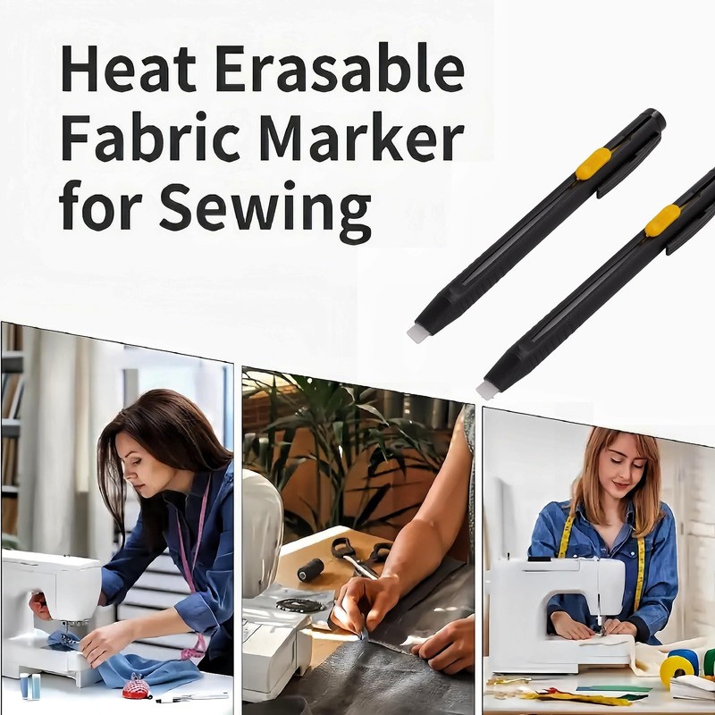 2pcs Heat Erasable Fabric Markers for Sewing with 20 Replacement