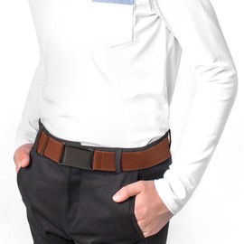 Kajeer Elastic Kids Belts for Boys Girls - Adjustable Boys Belts for School Uniforms with Silver Square Buckle