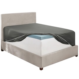 Hearth & Harbor Extra Deep Pocket Full Fitted Sheet, Grey Full Size Fitted Sheet Only, 1800 Microfiber Fitted Bed Sheet, Ultra Soft Full Bed Fitted Sheet Fits up to 24 Inch Mattress