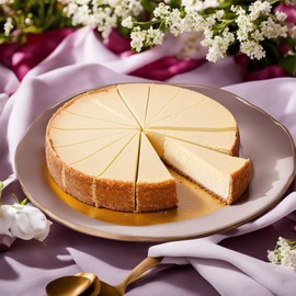 Andy Anand Luxurious New York Cheesecake 9" | Handcrafted With Real California Cream Cheese, Fresh Eggs & Vanilla No Preservatives | Silky, Rich Unique Flavor, Pre-Sliced - Gourmet Gift (2 lb)