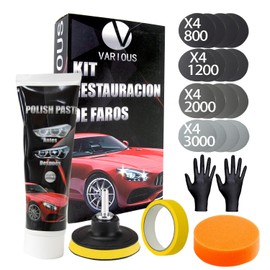 Various Headlight Restoration Kit with Drill Adapter for Polishing Dull and Worn Headlight Cleaning and Sanding Kit for TUV and Improve Vision and Safety