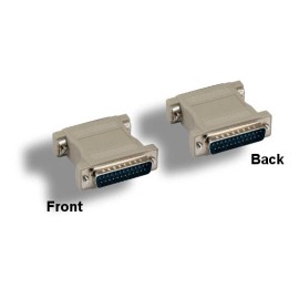Kentek DB25 Male to Male Adapter Molded Connector Serial Port RS-232 Pin