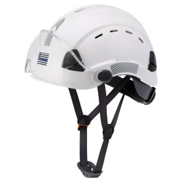 Hard Hats Construction Safety Helmet, LOHASTAR Adjustable Vented Work Helmet ANSI Z89.1 Approved OSHA Hard Hat for Industrial Construction(A3 White Clear)