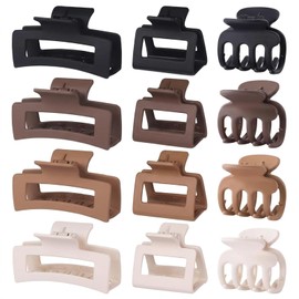 Juego De 12 Piezas Pinzas Para El Cabello, Pinzas Para Cabello Con 3 Formas Y 4 Colores, Fijado Firmemente, Para Peinados Diarios Y Especiale,