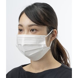 Eiko Co., Ltd. AENA Easy to Mouth 3-Layer Non-Woven Mask, White, Size L, Large, Pack of 30, Stylish, Disposable 3D Mask (Adult / Easy to Breathe, Hard to Hurt Your Ears), Splash Prevention