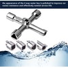 2 PCS 4 Way Sillcock Water Key,Multifunctional Repair Tool Faucet
