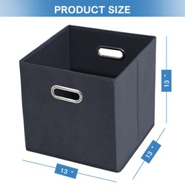 STOREONE 13 Inch Cube Organizer Bins ,Fabric Storage Bins，Foldable Storage Bins Basket with Dual Handles Fabric Organizer Bins and Storage Box，Set of 3,Grey