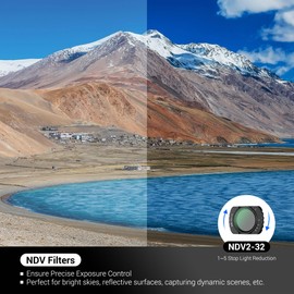 JJC OSMO Pocket3 ND Magnetic Filter Kit Set, CPL / NDV2-32 / Black Mist 1/4 / 0.72x Wide-Angle Lens for DJI OSMO Pocket 3 Creator Combo Accessories,HD Optical Glass/Gimbal Compatible Lens for Travel
