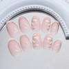 24Pcs French Tip Press on Nails Short Fake Nails Nude