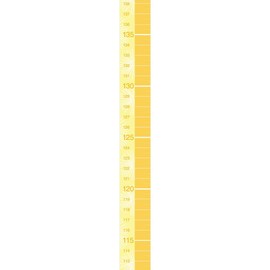 Measure Me! Roll-up Door Frame Height Chart for Boys and Girls - Orange Sunburst