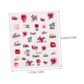 minkissy 4sets Press Almond Semi Cured Gel Nail Stickers Valentine's Day 6sheets*4