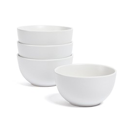 over&back Coupe Miniature Bowl Set - Stoneware Dishes - Comes with 4 Mini Bowls - Easy-to-Stack All-Occasion Place Settings - 4.3" x 4.3" x 2.3" - 9oz - Semi-Matte White